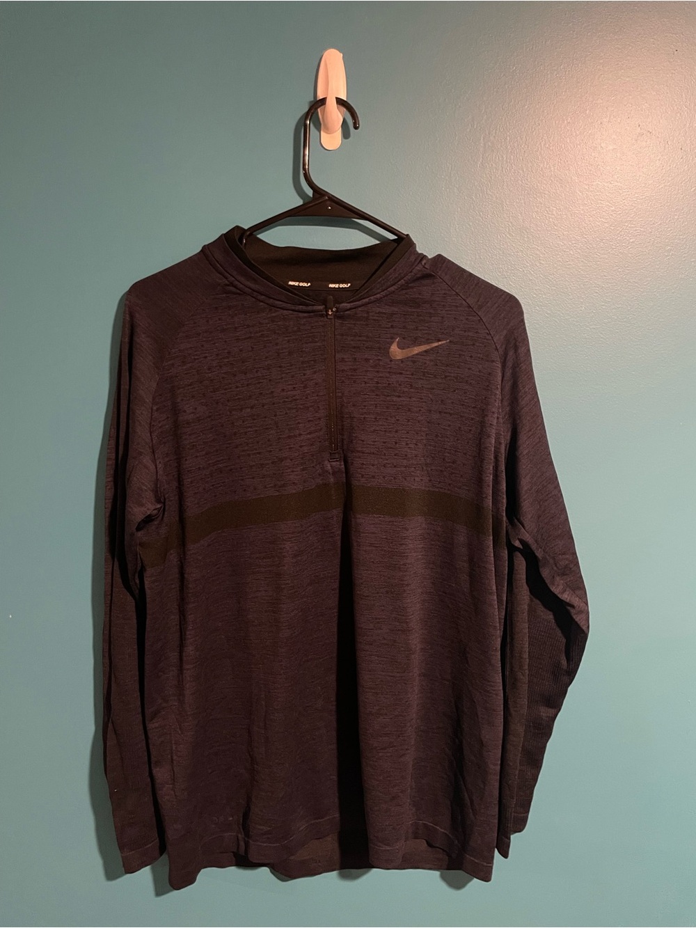 Nike Dri-FIT Golf Pullover - Charcoal Black and Dark Blue